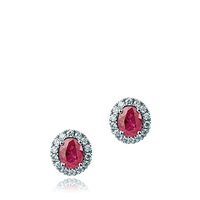 Earrings Mirco Visconti Woman Orecchini Colore in White Gold Rubino 0.7 Ct AB732R